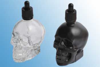 120 ml Totenkopf Glasflasche Skull mit Pipette