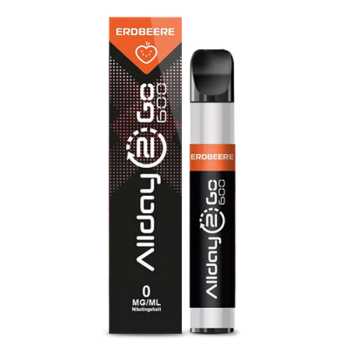 Erdbeere Allday 2 Go 600 0mg / 16mg Einweg E-Shisha Geschmack von reifen Erdbeeren