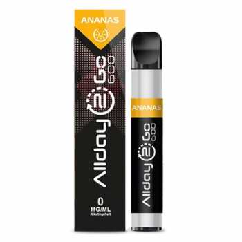 Ananas Allday 2 Go 600 0mg / 16mg Einweg E-Shisha Geschmack von süßer Ananas