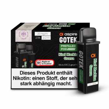 Kiwi Maracuja Guave 20mg Aspire GoTek Pod 2 Stück (exotischer Früchtemix mit Kiwi, Maracuja und Guave)