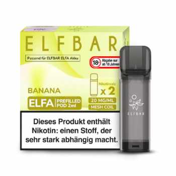 Banana 20mg Elf Bar Elfa Pod 2 Stück (leckerer Bananen Geschmack)