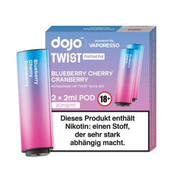 Blueberry Cherry Cranberry 20mg Vaporesso Dojo Twist Pod 2 Stück (Blaubeere, Kirsche und Cranberry)