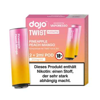 Pineapple Peach Mango 20mg Vaporesso Dojo Twist Pod 2 Stück (exotischer Früchtemix Ananas, Pfirsich und Mango)