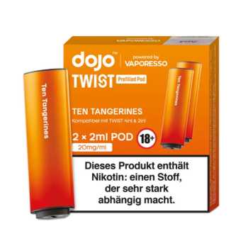 Ten Tangerines 20mg Vaporesso Dojo Twist Pod 2 Stück (intensiver Mandarinen Geschmack)
