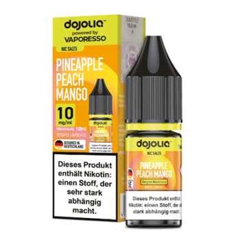 Pineapple Peach Mango Dojoliq Nikotinsalz Liquid 10ml (Pfirsich, Mango und Ananas mit leichter Frische)