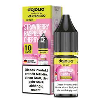 Strawberry Raspberry Cherry Ice Dojoliq Nikotinsalz Liquid 10ml (Erdbeer, Himbeer und Kirsche mit leichter Frische)
