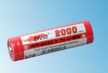 efest 18650 V2 2000 mAh mit Nuppel