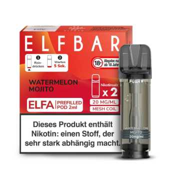Watermelon Mojito 20mg Elf Bar Elfa Pod 2 Stück (Cocktail aus Wassermelone und Minze)