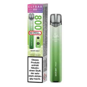 Grape Mint Elfbar 800 E-Zigarette 20mg NicSalt (süßer Traubengeschmack mit erfrischender Minze)