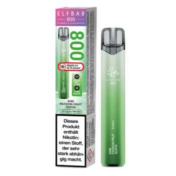 Kiwi Passion Fruit Guava Elfbar 800 E-Zigarette 20mg NicSalt (exotischer Früchtemix aus Guave, Passionsfrucht und Kiwi)