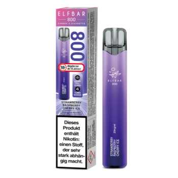 Strawberry Raspberry Cherry Ice Elfbar 800 E-Zigarette 20mg NicSalt (Erdbeer, Himbeer, Kirsche mit kühler Note)
