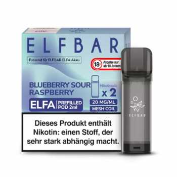 Blueberry Sour Raspberry 20mg Elf Bar Elfa Pod 2 Stück (Fruchtmix aus Blaubeeren und Himbeeren)