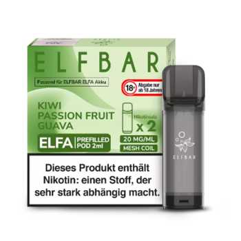 Kiwi Passionfruit Guava 20mg Elf Bar Elfa Pod 2 Stück (Fruchtmix mit Kiwi, Passionsfrucht und Guave)