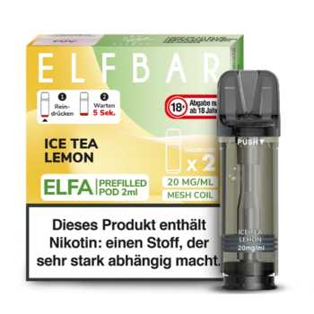 Ice Tea Lemon 20 mg ElfBar ELFA Pod 2 Stück – Erfrischender Zitronen-Eistee Geschmack