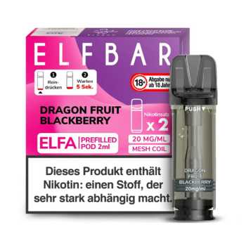 Dragon Fruit Blackberry 20mg Elf Bar Elfa Pod 2 Stück (Drachenfrucht & Brombeere)
