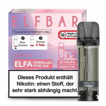 Peach Ice 20mg Elfbar Elfa Pod 2 Stück (Pfirsich eisgekühlt)