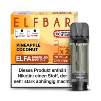 Pineapple Coconut 20mg Elf Bar Elfa Pod 2 Stück (Ananas & Kokosnuss)