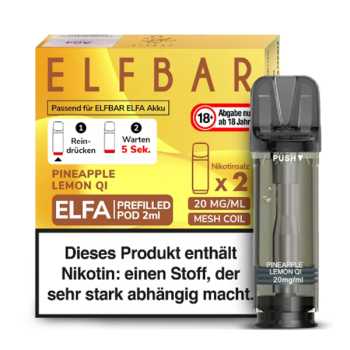 Pineapple Lemon Qi 20mg Elfbar Elfa Pod 2 Stück (Ananas mit Zitrus Kick)