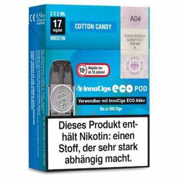 Cotton Candy 17mg InnoCigs Eco Pod 2 Stück (Zuckerwatte vom Jahrmarkt)