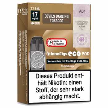 Devils Darling Tobacco 17mg InnoCigs Eco Pod 2 Stück (kräftiger Tabak)