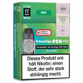 Mint 17mg InnoCigs Eco Pod 2 Stück erfrischender Minz Geschmack