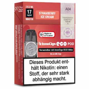 Strawberry Ice Cream 17mg InnoCigs Eco Pod 2 Stück (Erdbeer Eiscreme)