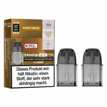 Classic Tobacco 17mg InnoCigs Eco Pod 2 Stück (klassicher Tabak Geschmack)