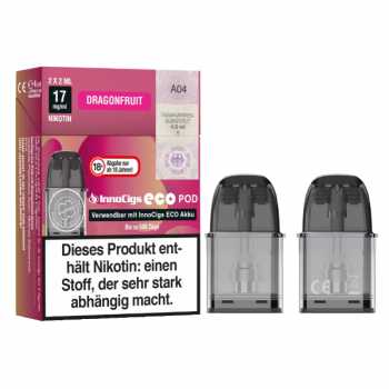 Dragonfruit 17mg InnoCigs Eco Pod 2 Stück (erfrischender Drachenfrucht Geschmack)