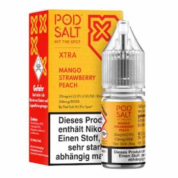 Mango Strawberry Peach Pod Salt X Nikotinsalz Liquid 10ml (Fruchtmix aus Erdbeere, Mango und Pfirsich)