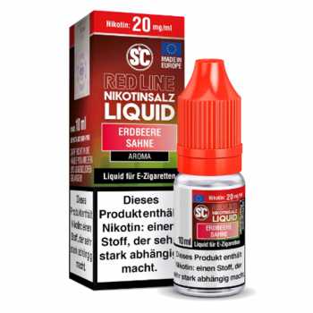 Erdbeer Sahne Red Line Nikotinsalz SC Liquid 10ml (Erdbeer verfeinert mit Sahne)