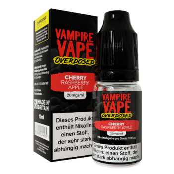 Cherry Raspberry Apple Vampire Vape Overdosed Nikotinsalz Liquid 10ml (Kirsche, Himbeere und Apfel mit kühler Note)