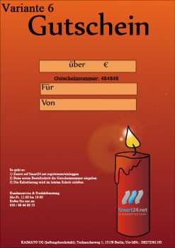 Gutschein Variante 6 -  5 Euro, 10 Euro, 15 Euro, 25 Euro, 50 Euro, 75 Euro, 100 Euro, 150 Euro