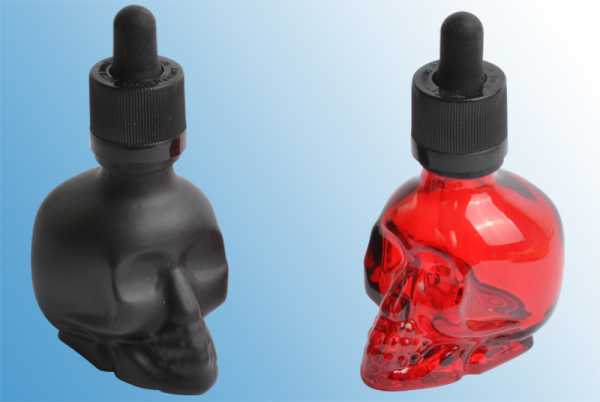 30 ml Totenkopf Glasflasche Skull mit Pipette