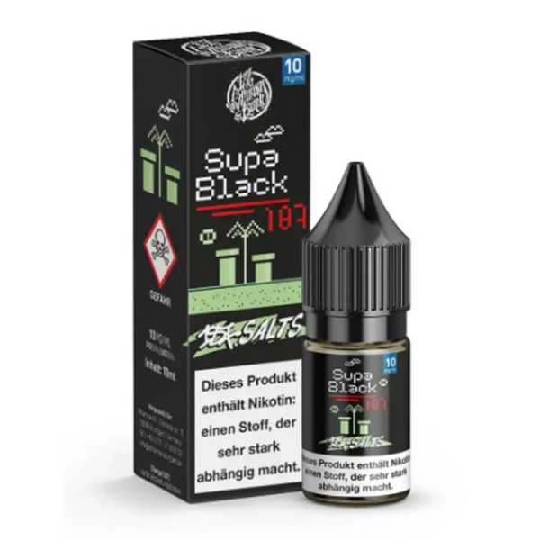 Supa Black 187 Salts Nikotinsalz Liquid 10ml – Kaugummi, Menthol & Minze