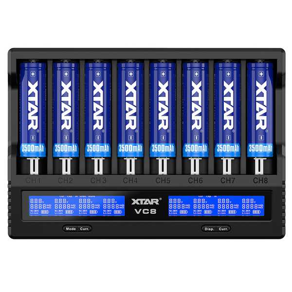 Xtar VC8 Ladegerät für Li-Ion 3,6V - 3,7V und NIMH 1,2V Akkus