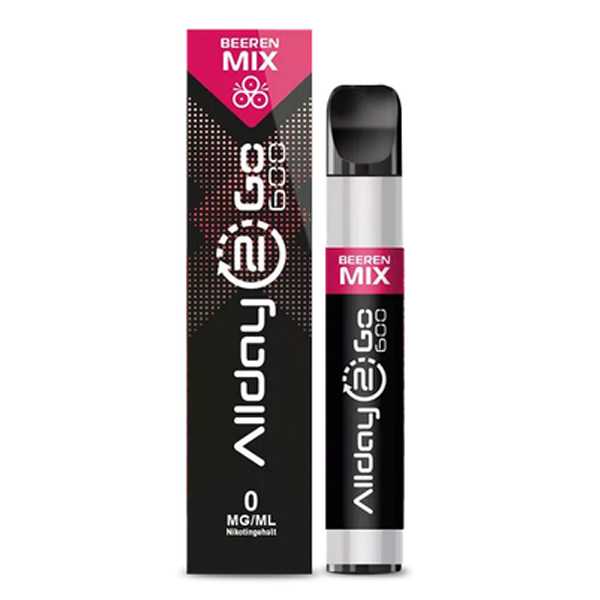 Beerenmix Allday 2 Go 600 0mg / 16mg Einweg E-Shisha erfrischend fruchtiger Beerenmix