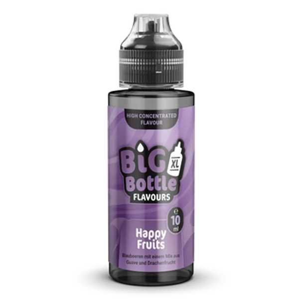 Happy Fruits Big Bottle Aroma Longfill 10ml / 120ml Fruchtmix aus Blaubeere, Guave, Drachenfrucht und Frische