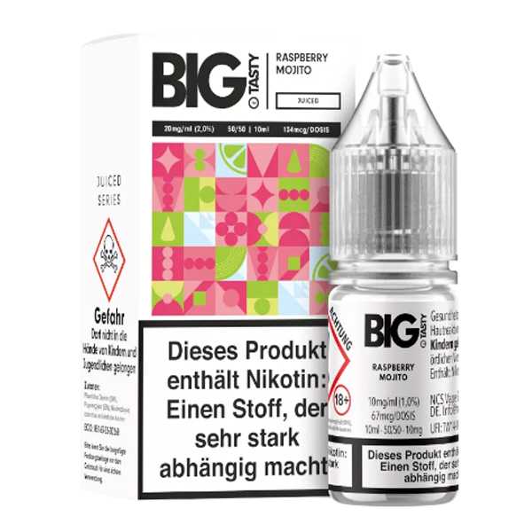 Raspberry Mojito Big Tasty Nikotinsalz Liquid 10ml (Himbeere und Limette verfeinert mit Minze und Frische)