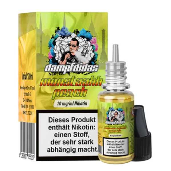 Monstaahh Peach Dampfdidas Nikotinsalz Liquid 10ml (Energy Drink mit Pfirsich)