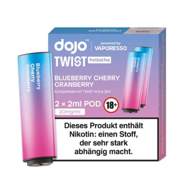 Blueberry Cherry Cranberry 20mg Vaporesso Dojo Twist Pod 2 Stück (Blaubeere, Kirsche und Cranberry)