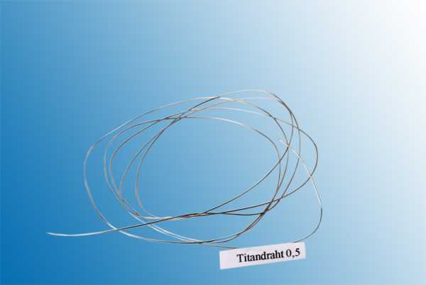 2 x Titandraht 0,25 / 0,3 / 0,4 oder 0,5mm - 1 Meter