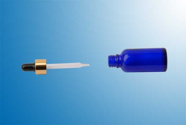 Glasflasche Blau mit Pipette 30ml