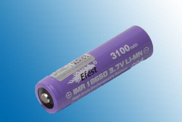 Efest 18650 3100mah Round Top IMR Violett (mit Nupel)