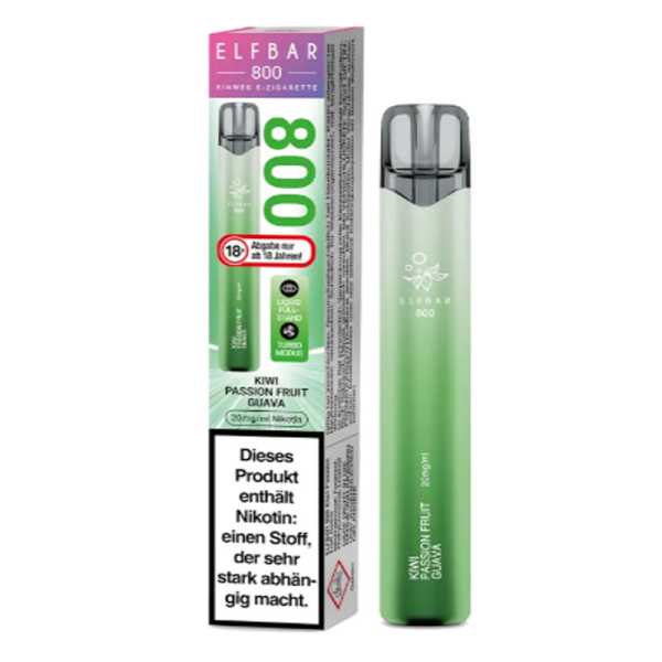 Kiwi Passion Fruit Guava Elfbar 800 E-Zigarette 20mg NicSalt (exotischer Früchtemix aus Guave, Passionsfrucht und Kiwi)