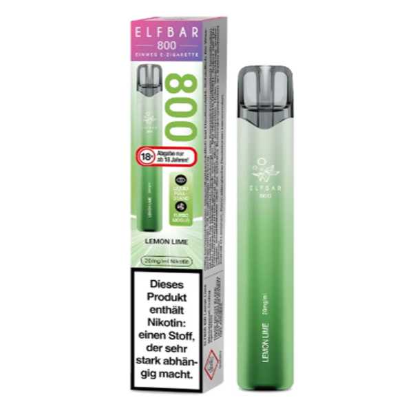 Lemon Lime Elfbar 800 E-Zigarette 20mg NicSalt (erfrischender Zitrusmix mit Limette und Zitrone)
