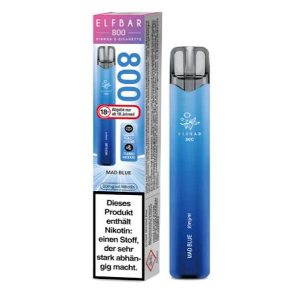 Mad Blue Elfbar 800 E-Zigarette 20mg NicSalt (Beerenmix aus Himbeer, Blaubeer und Brombeer)