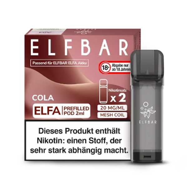 Cola 20mg Elf Bar Elfa Pod 2 Stück (erfrischender Cola Geschmack)