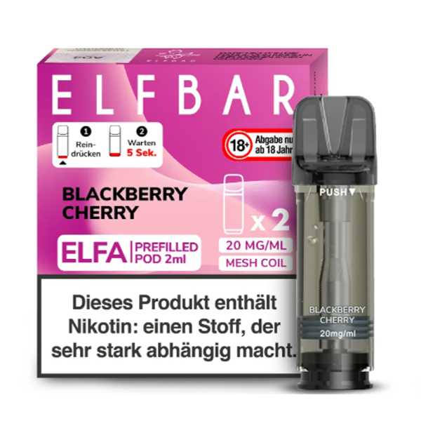 Blackberry Cherry 20 mg ElfBar ELFA Pod 2 Stück – Intensiver Brombeer- und Kirschgeschmack