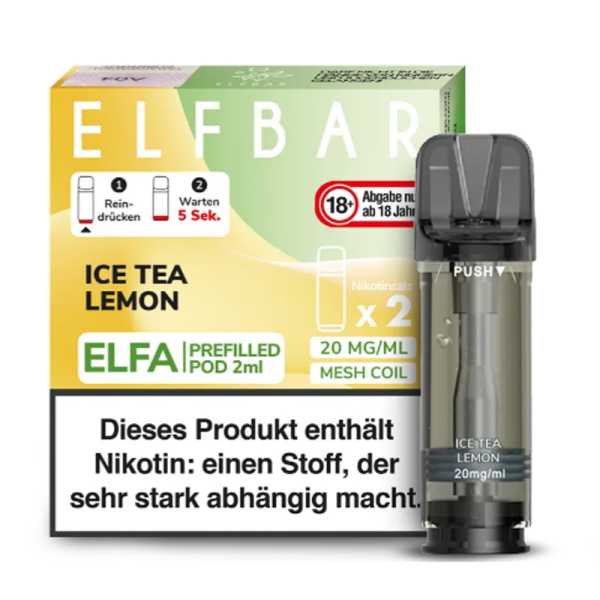 Ice Tea Lemon 20 mg ElfBar ELFA Pod 2 Stück – Erfrischender Zitronen-Eistee Geschmack