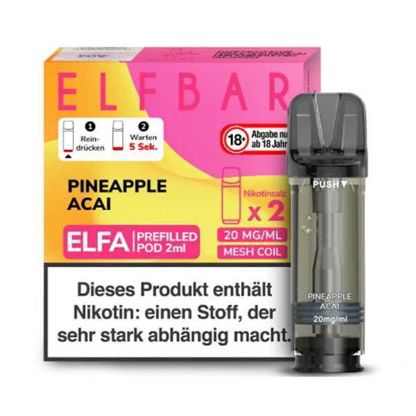 Pineapple Acai 20mg Elf Bar Elfa Pod 2 Stück (Ananas & Acai Beeren)